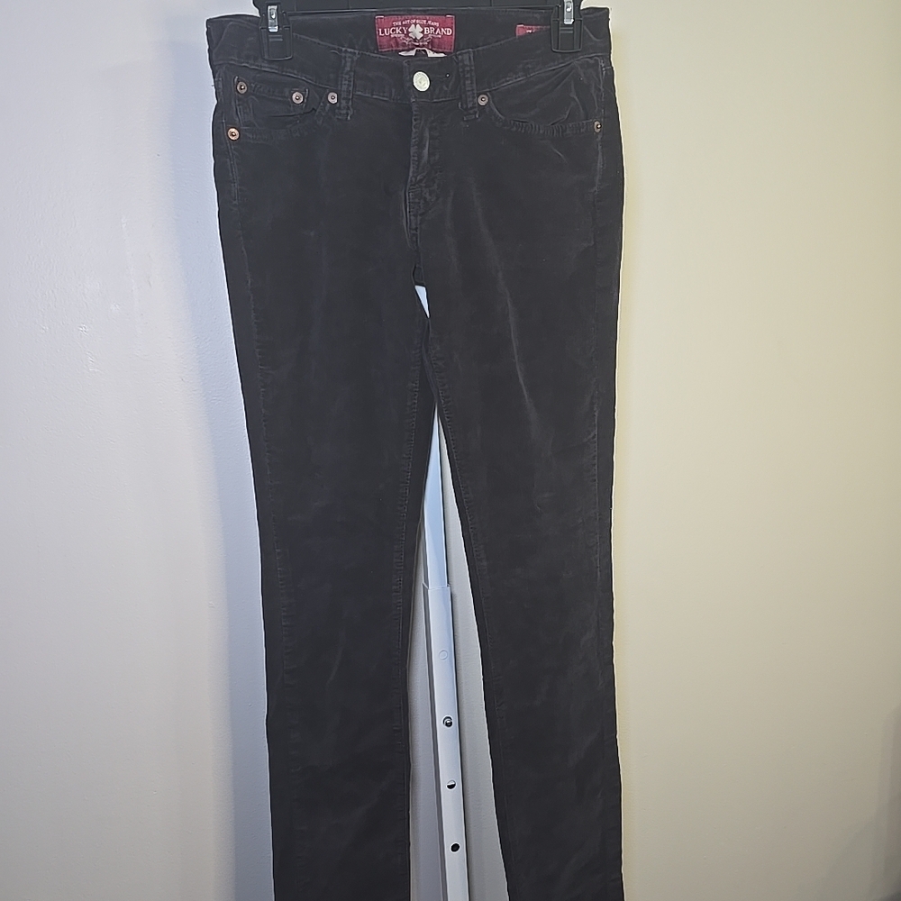 Lucky Brand Women's Size 2/26 Regular Black‎ Corduroy Skinny Pants